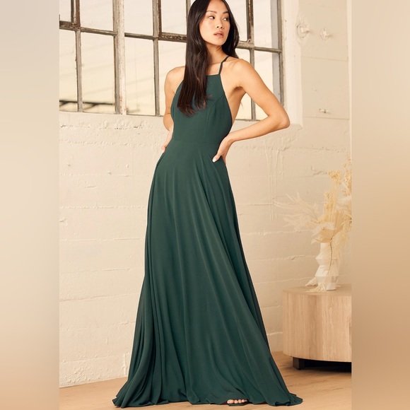 Lulu's Dresses & Skirts - Lulus Mythical Kind of Love Dark Green Maxi Dress - XS